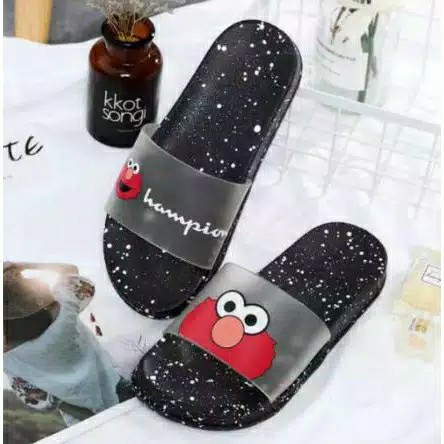 Sandal Santai Karakter Elmo Lucu JTS  TG1249 hitam