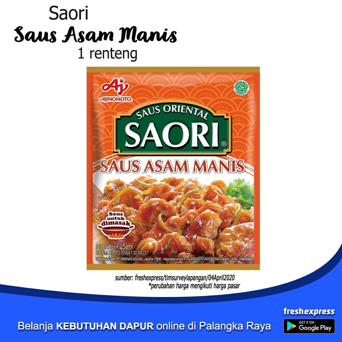 Saori Saus Asam Manis 1 Pack Isi 10 Pcs