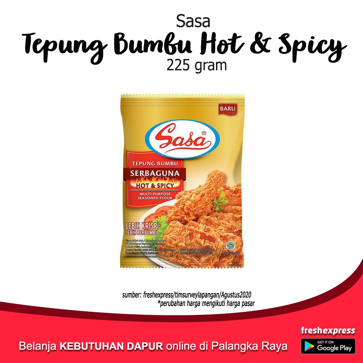 Sasa Tepung Bumbu Hot Spicy 225 Gram