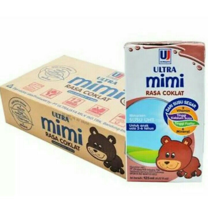Satu Karton Susu Ultra Mimi Coklat 125ml 