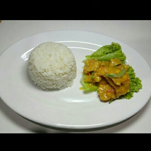 Salted Egg Chicken plus Nasi