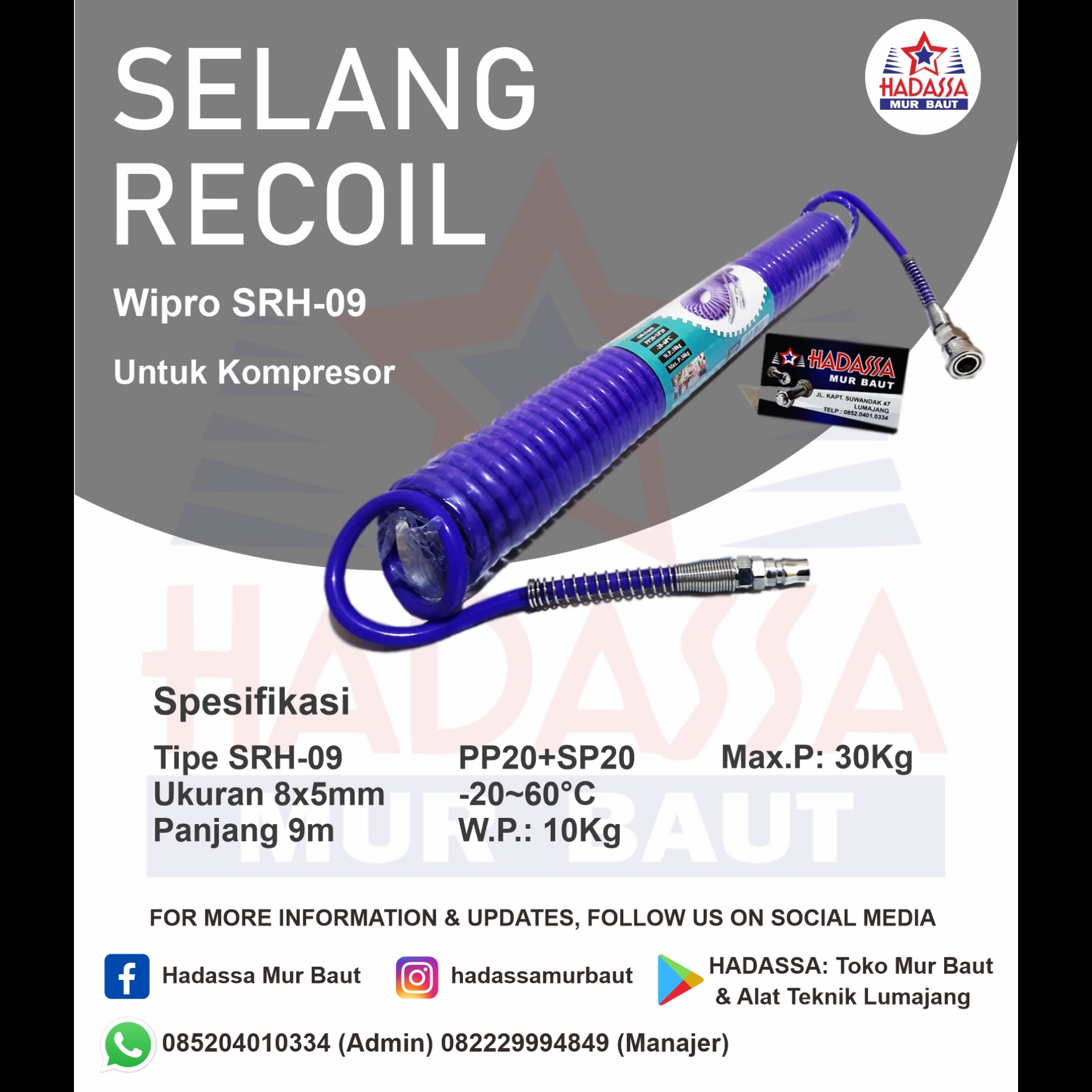Selang Recoil Wipro SRH-09