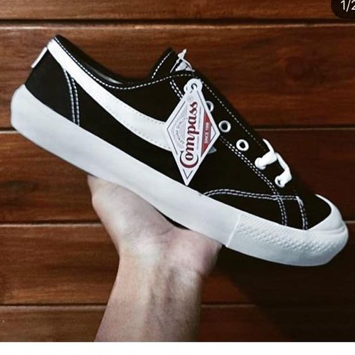 Sepatu Compazz Gazelle Black White