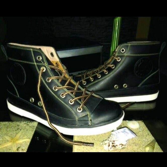 Sepatu Kulit Sapi Asli Gladiator Black 2