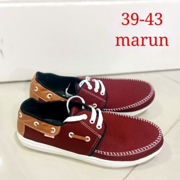 Sepatu Pria Vans Jahit Maroon