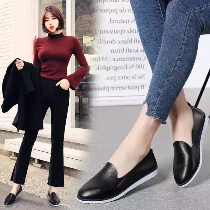 Sepatu Slip On Korean Hitam