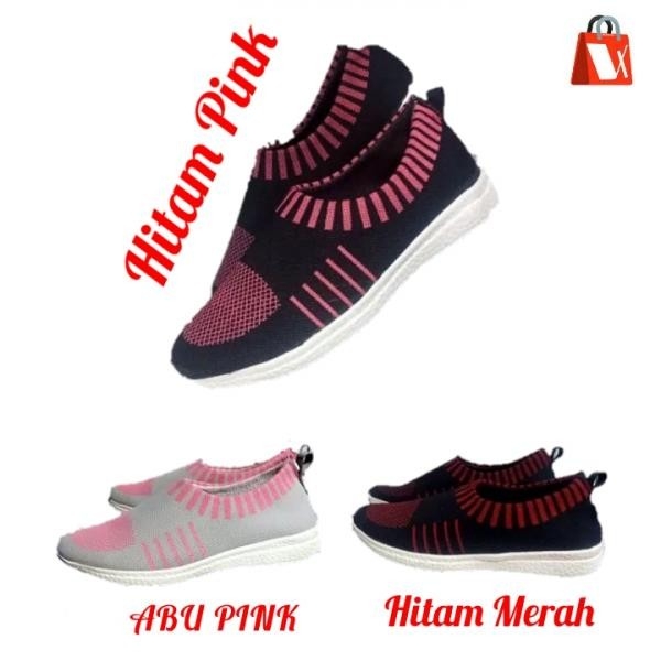Sepatu Slip On TAYK Abu Pink 2