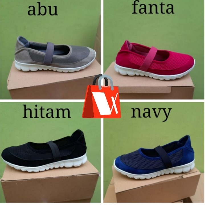 Sepatu Slip On Wanita 17AG - 4 warna 2