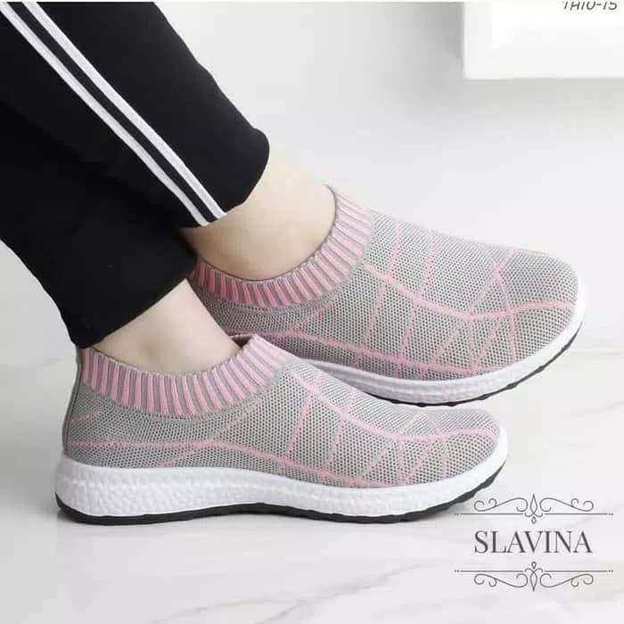 Sepatu Slip On Wanita Slavina - Pink