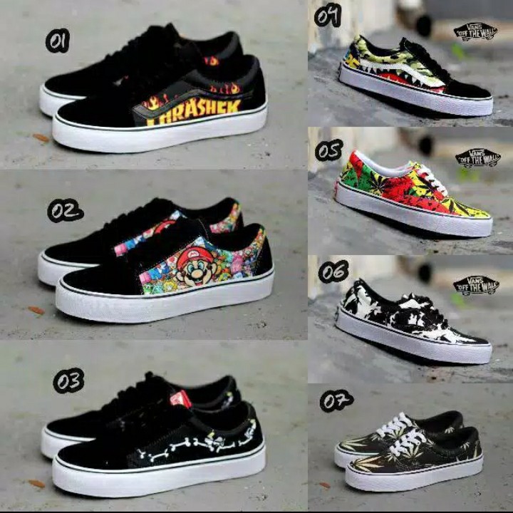 Sepatu Vans Oldskool Bw N All White Sket Sekolah Olahraga Santai Sport