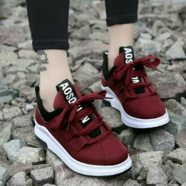 Sepatu Wanita Aosotion Maroon