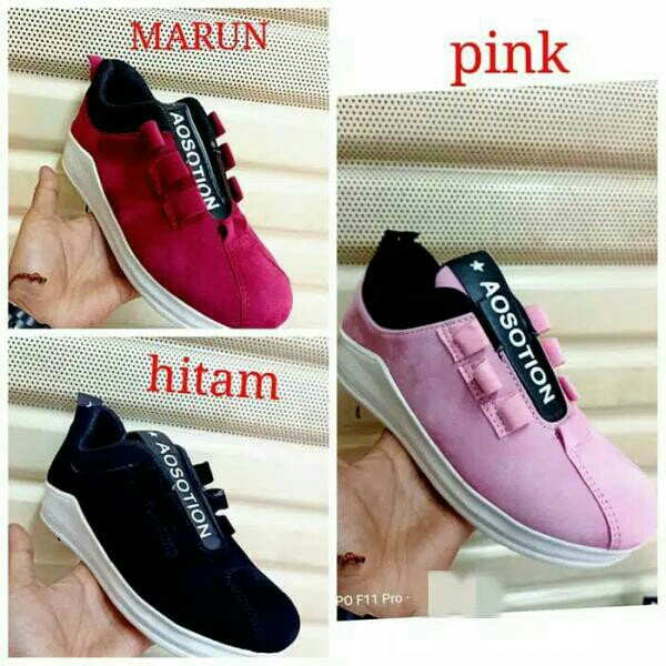 Sepatu Wanita Aosotion Maroon 2