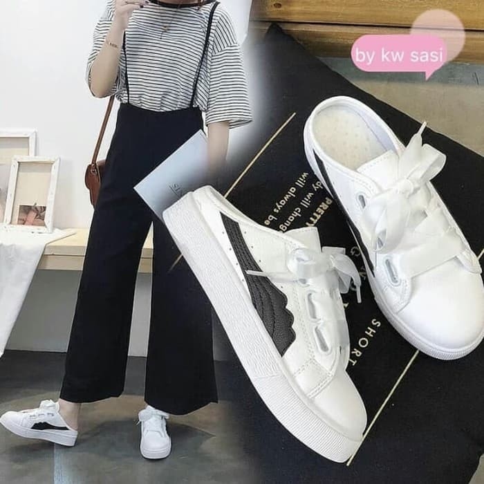 Sepatu Wanita Pita TD40 Putih HITAM