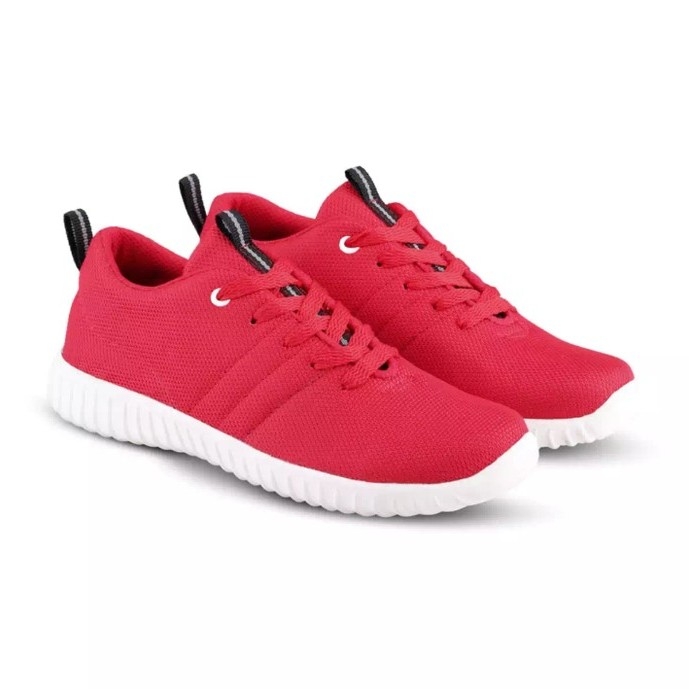 Sepatu Wanita Yeezy Garis - Merah