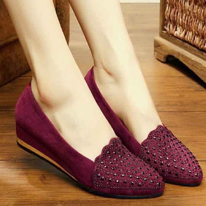 Sepatu Wedges VM09 Maroon