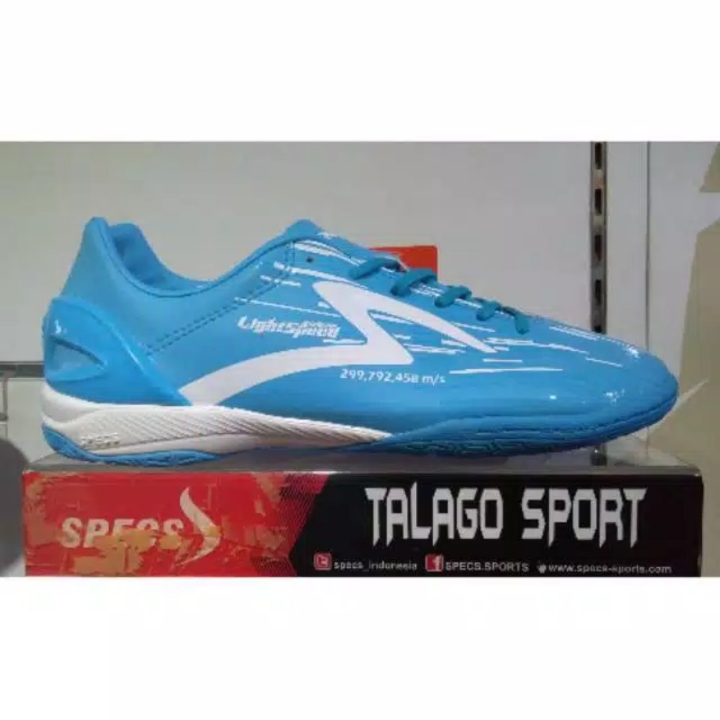 Sepatu futsal specs lighspeed blue white