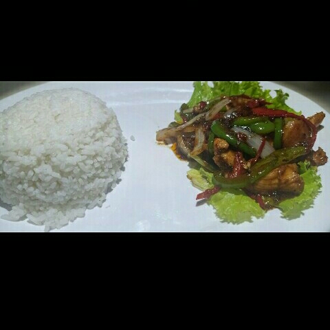 Black Paper Chicken Plus Nasi