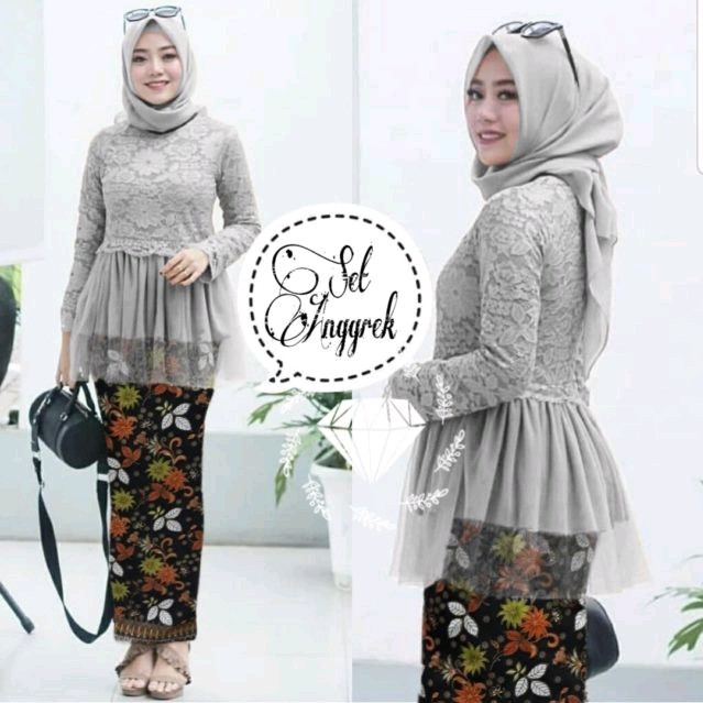Set Anggrek Batik Grey