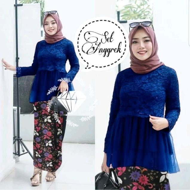 Set Anggrek Batik Navy