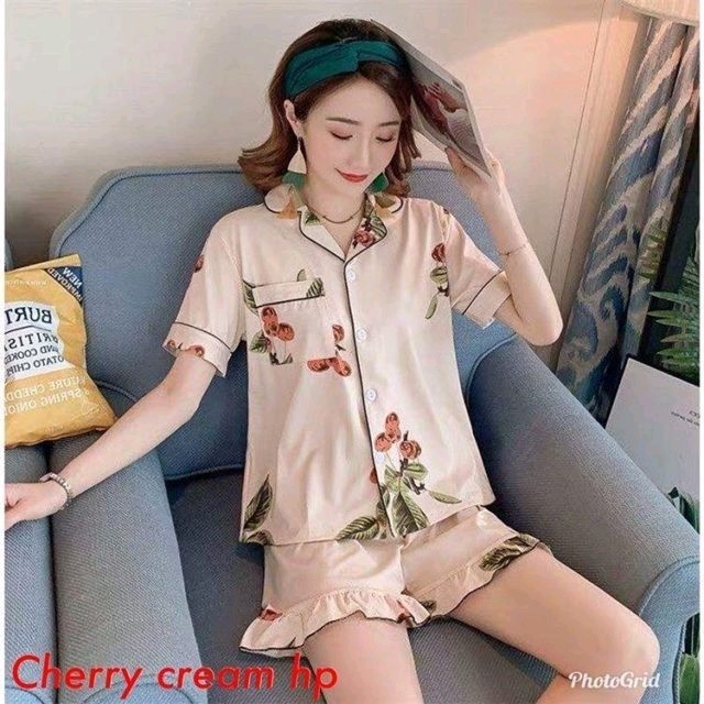 Set Piyama Cherry Cream HP