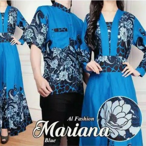 Setelan Batik Couple Mariana Biru