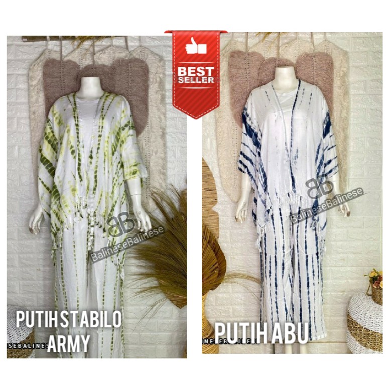 Setelan Cardigan Kulot Tie Dye Bali Lilit One Set Carlot 3