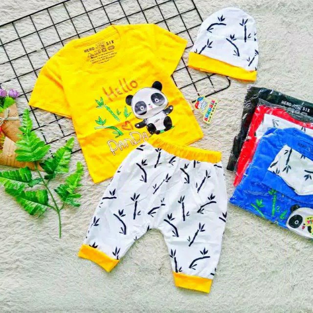 Setelan Herosix Panda  Size 1 Tahun 