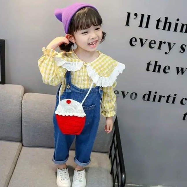 Setelan Overal Jeans Anak Import