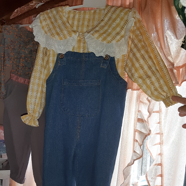 Setelan Overal Jeans Anak Import 2