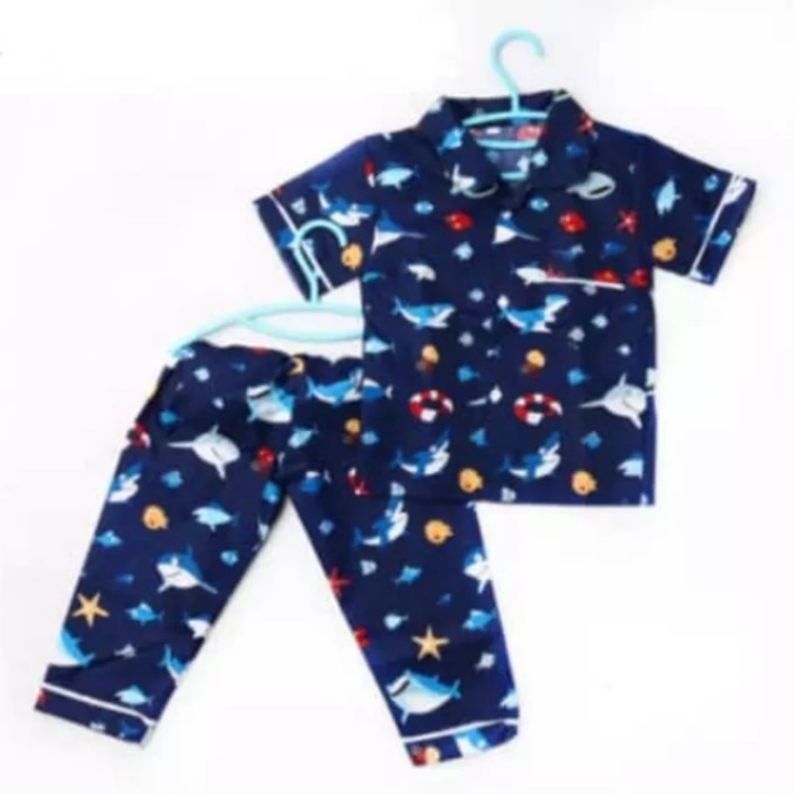 Setelan Piyama Anak Motif Baby Shark