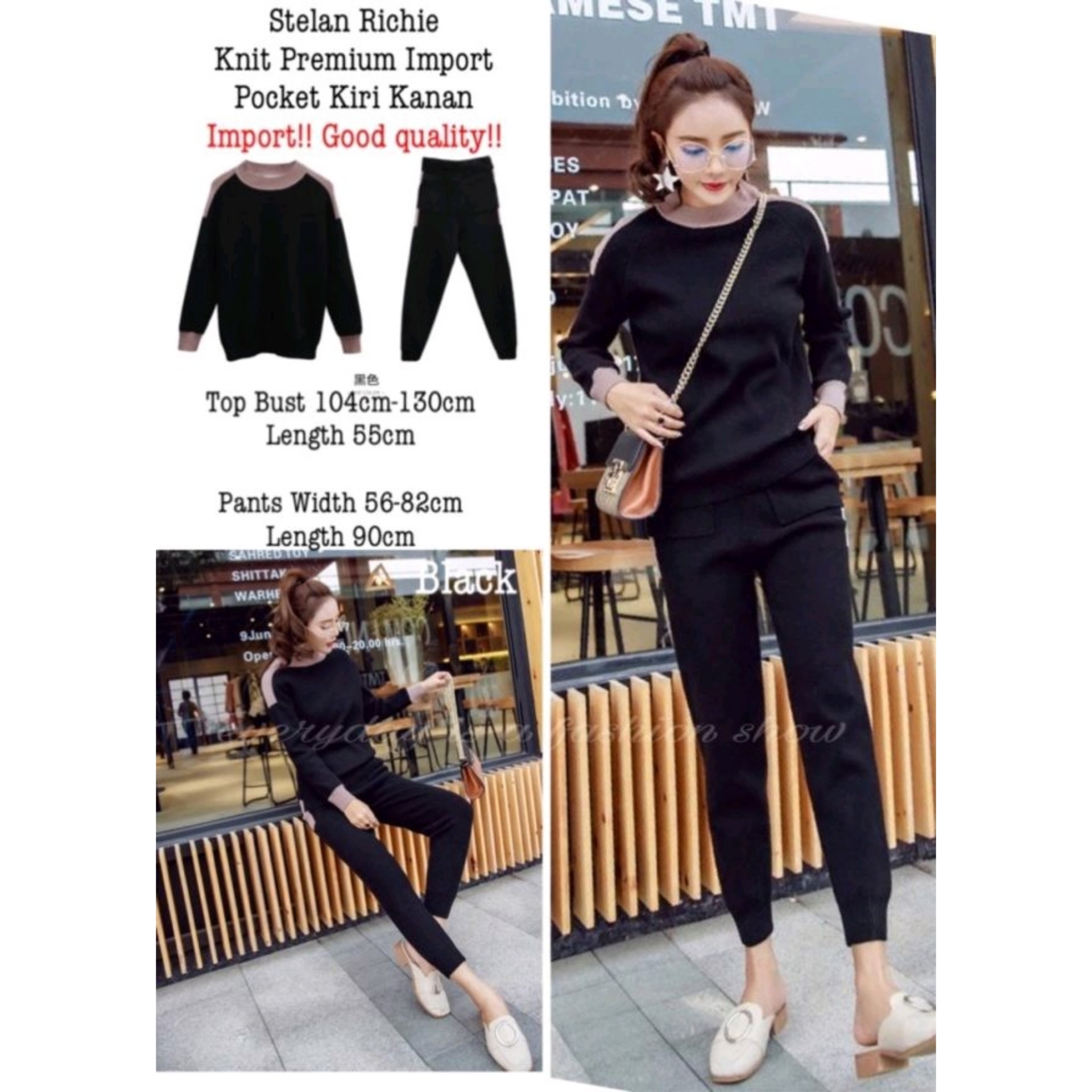 Setelan Richie Import Black