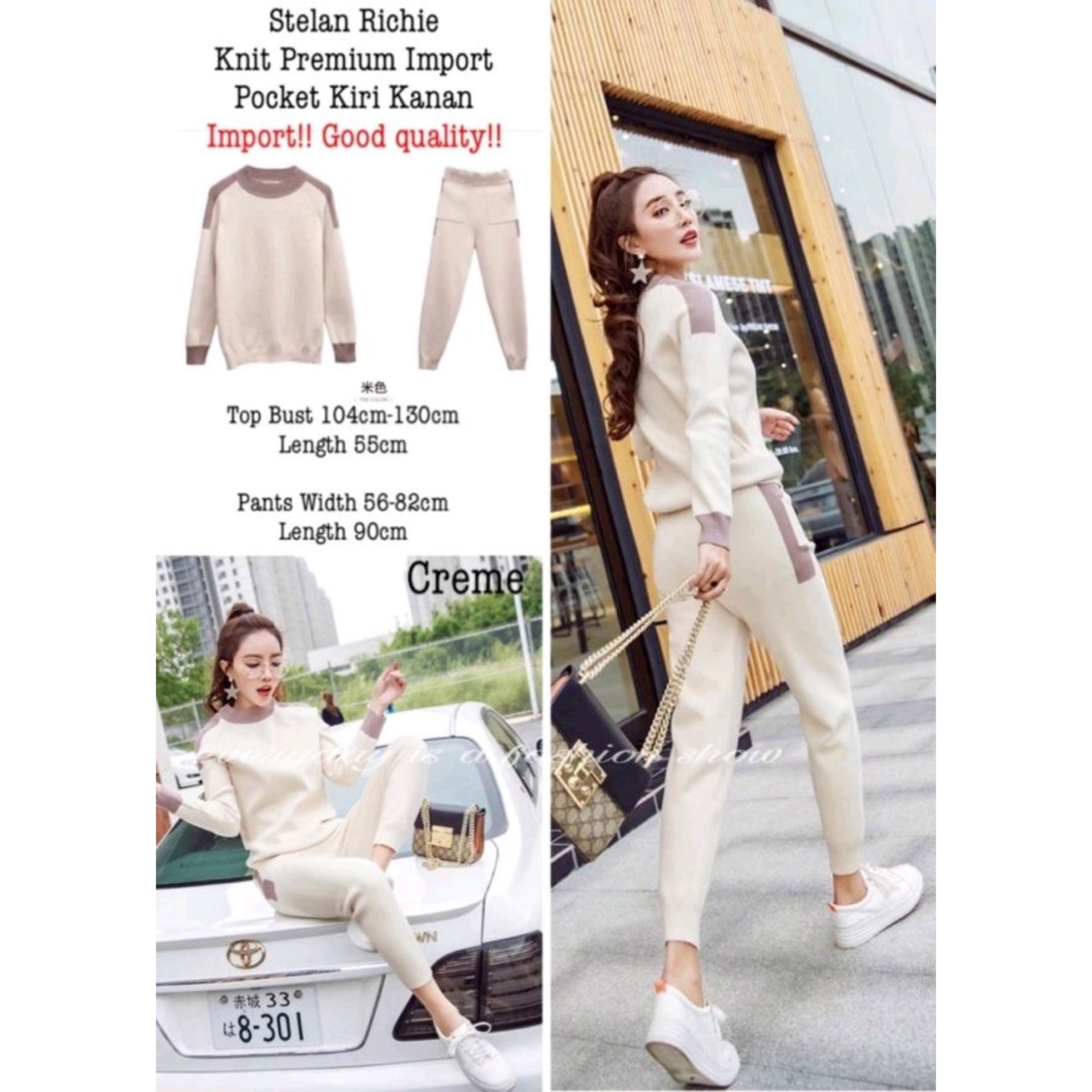 Setelan Richie Import Cream