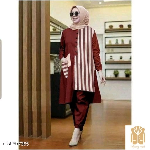 Setelan Solia-Maroon