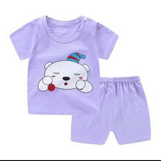 Setelan kaos dan celana pendek anak 3