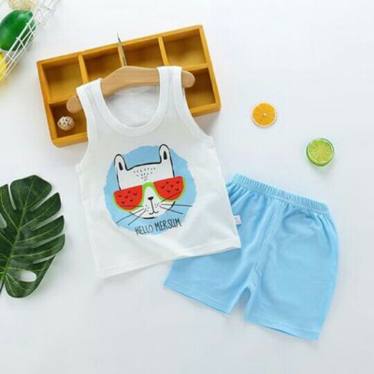 Setelan tanktop dan celana pendek anak 2