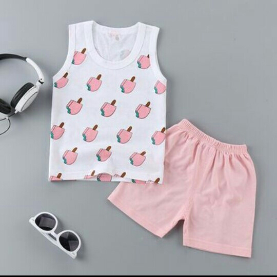 Setelan tanktop dan celana pendek anak 3