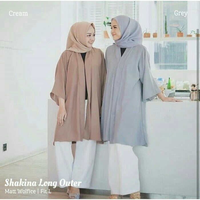 Shakina Long Outer Cream And Grey