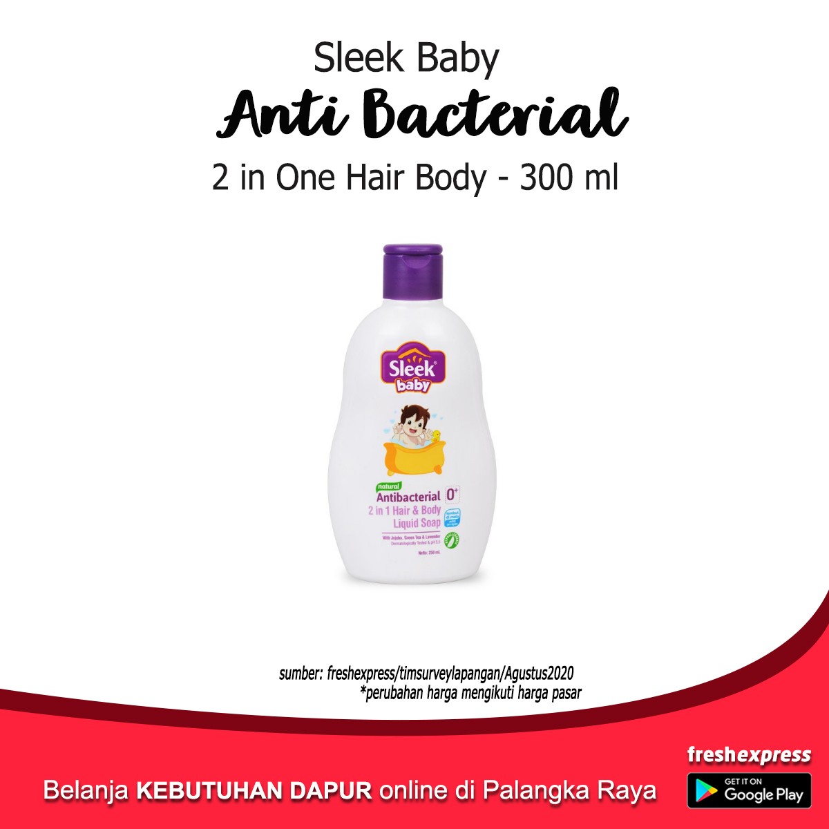 Sleek Baby Anti Bacterial 2 In 1  Hair Body 300 Ml