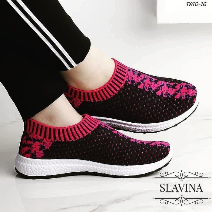 Slip On Slavina 2 - Merah Hitam