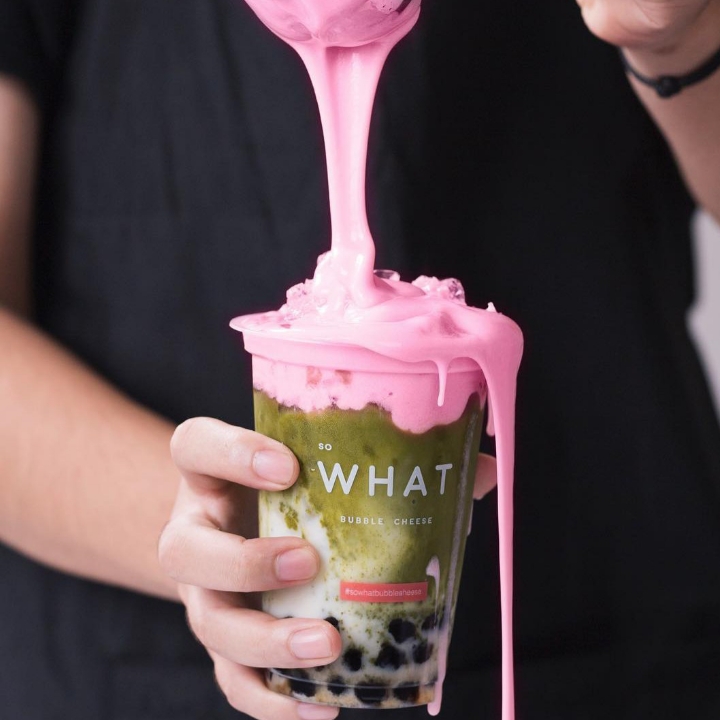 So What Bubble Chesee Grenn Velvet Toping Cheese Pink 