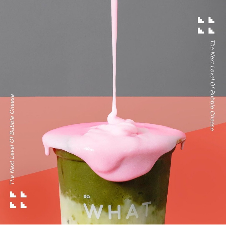 So What Bubble Chesee Grenn Velvet Toping Cheese Pink  2