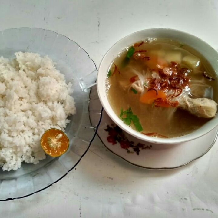 Sop Ayam Batatak Plus Nasi