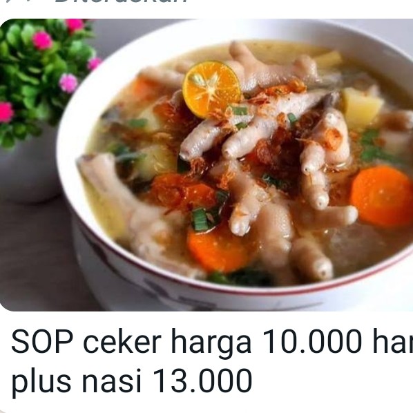 Sop Ceker Pakai Nasi