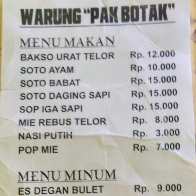 Soto Daging Sapi Pak Botak