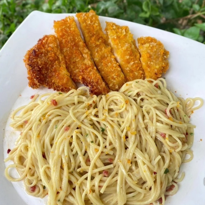 Spagheti Carbonara Katsu