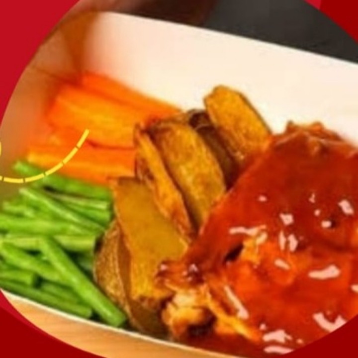 Steak Ayam Crispy Saus Bbq