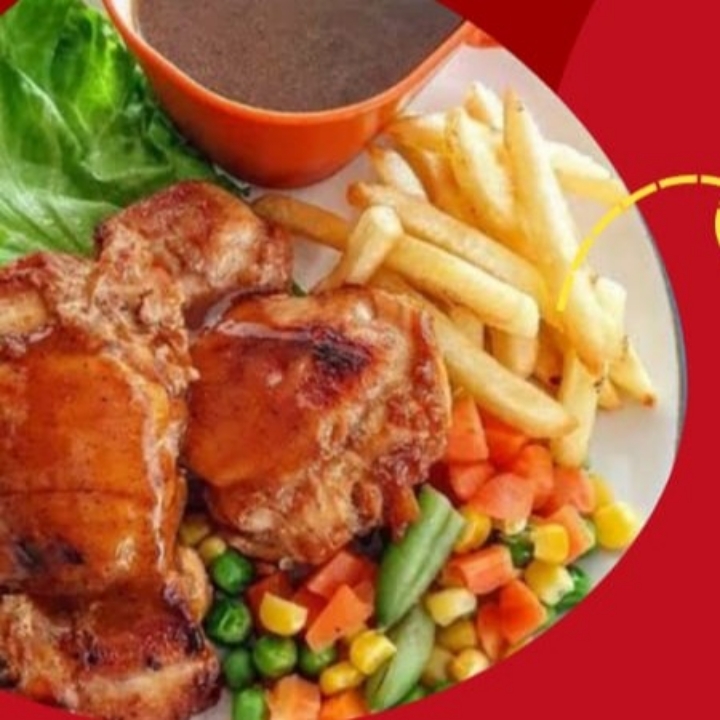 Steak Ayam Ori Saus Bbq