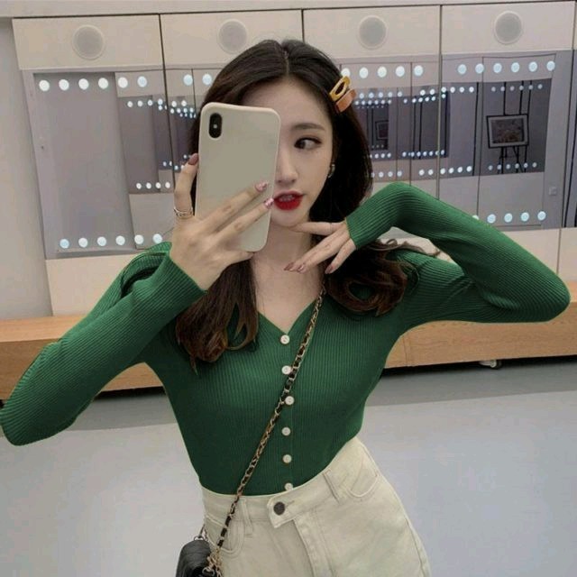 Stevi Vneck Rajut Green