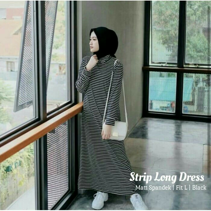 Strip Long Dress