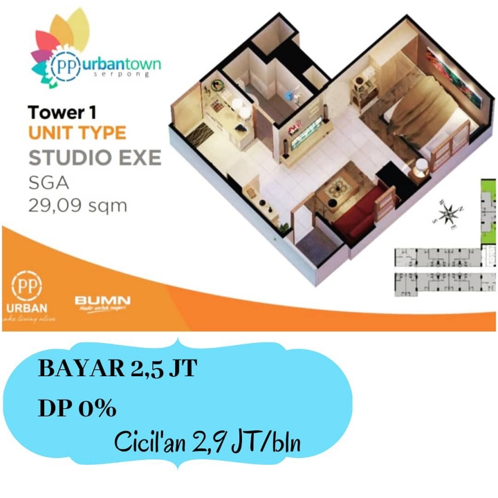 Studio Executive Luas 29m2